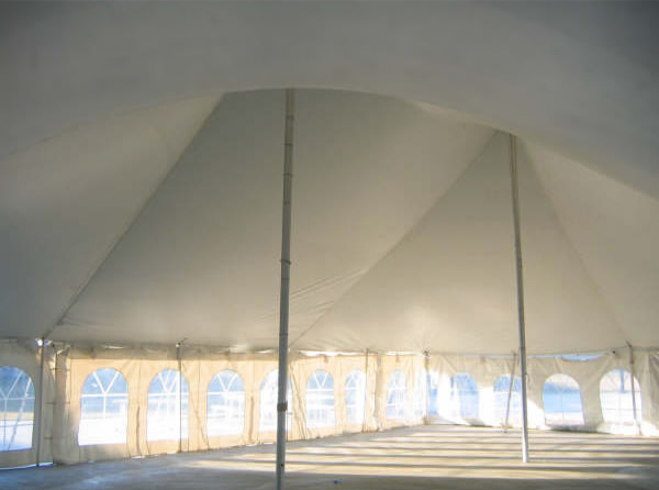 60x90 Pole Tent Inside