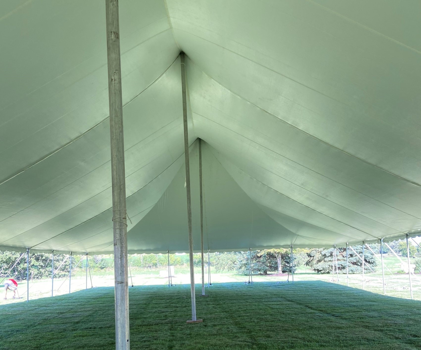 50x100 Pole Tent Inside