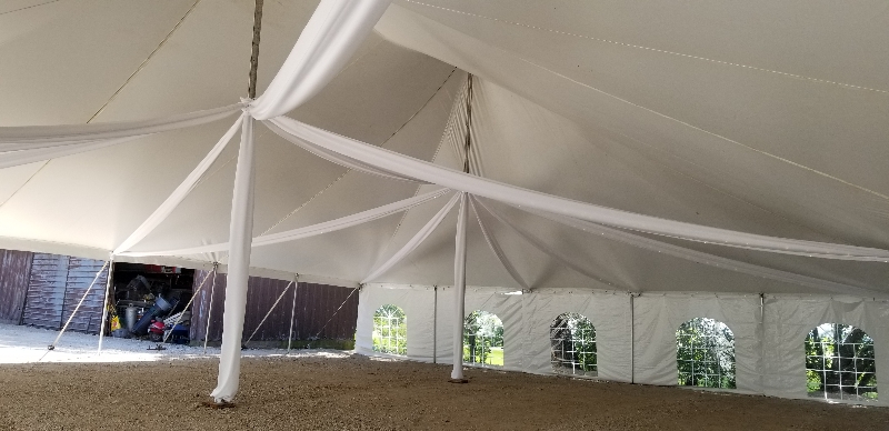 50x60 Pole Tent with Fabric Decor