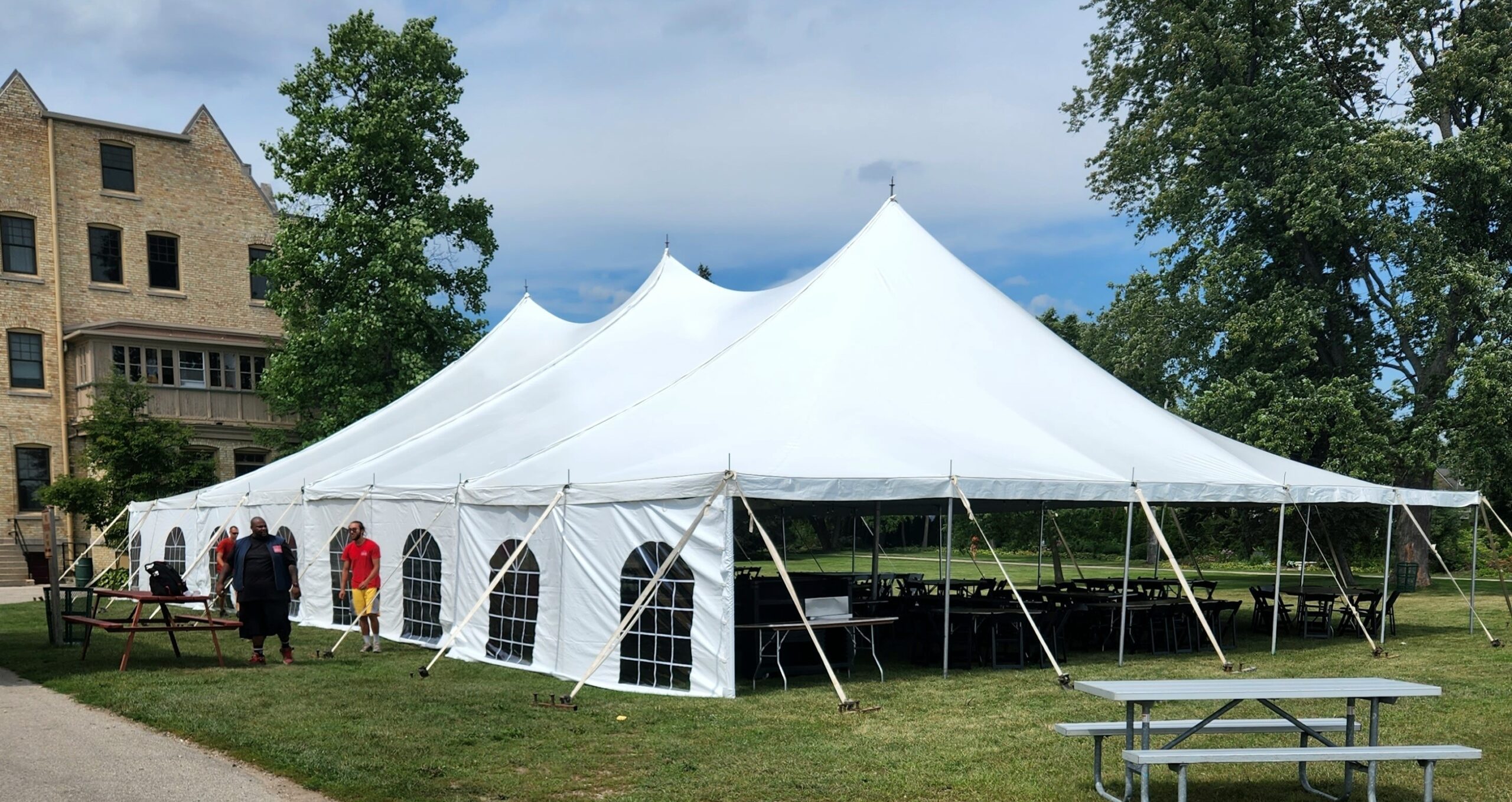 50x80 Pole Tent with French Window Walls