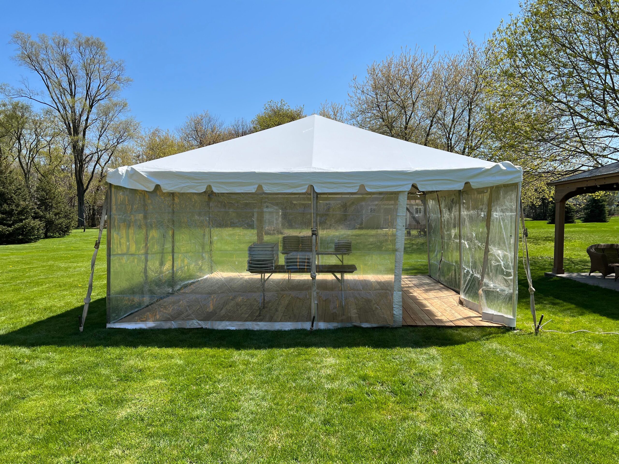 20x20 Frame Tent with Clear Walls