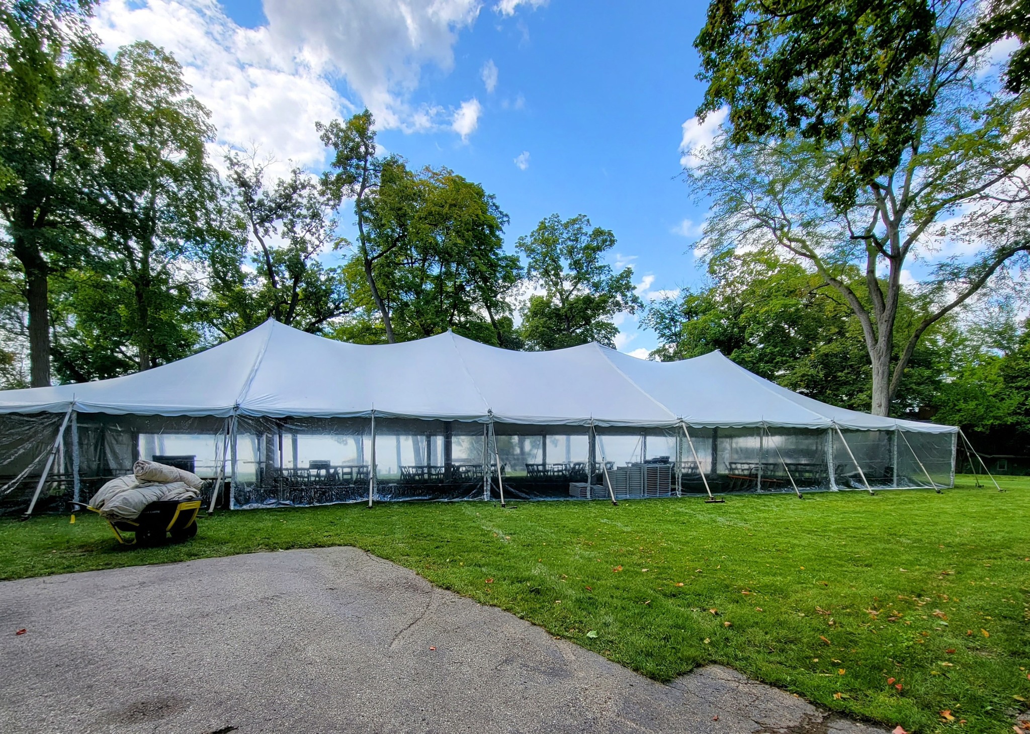 40x100 Pole Tent with Clear Walls