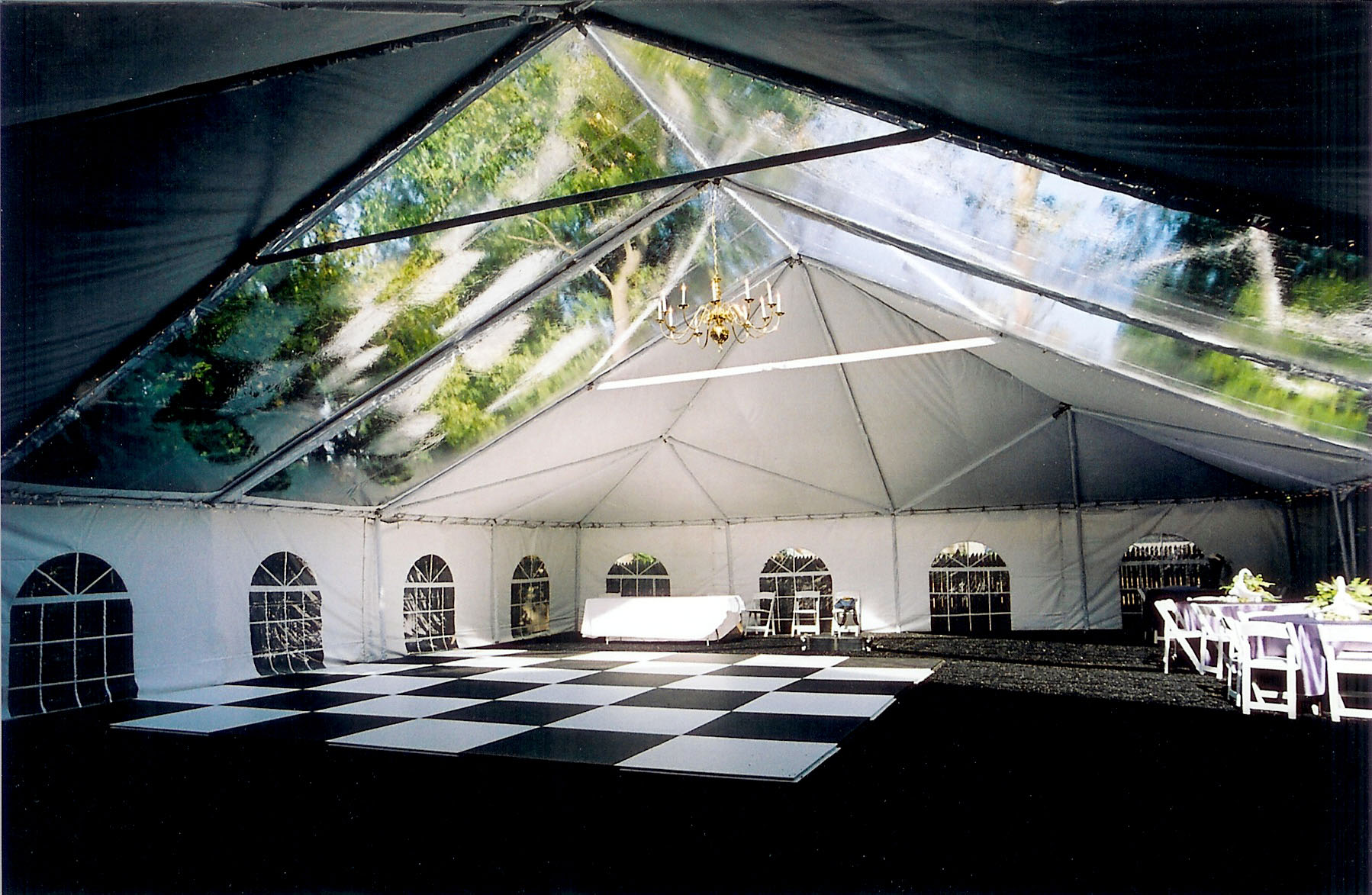 40x60 Frame Tent with 20' Clear Mid Top Section