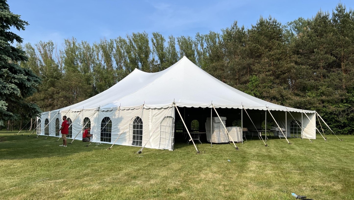50x75 Pole Tent with French Window Walls