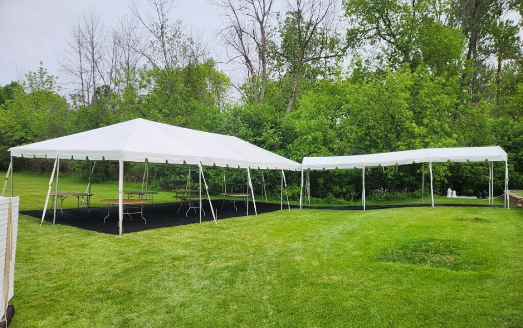 6x30 Marquee attached to a 20x40 Frame Tent