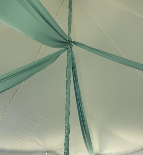 Lit Fabric Swags & Lit Wrapped Center Pole