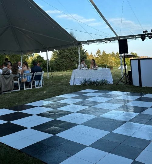 Thompson - Roberts Wedding 40x60 Clear Mid Black & White Dance Floor @glorifyphotoco
